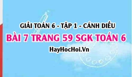 Giải bài 7 trang 59 Toán 6 Tập 1 SGK Cánh Diều